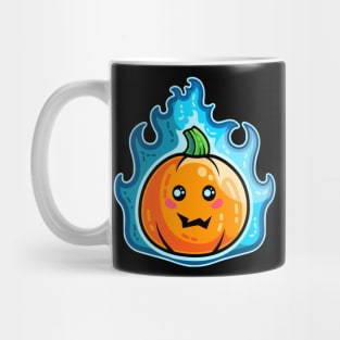 Kawaii Cute Flaming Pumpkin Mug